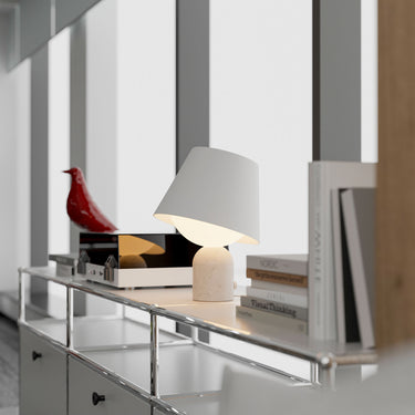 Contemporary marble lamp for bedroom desk or workspace lighting