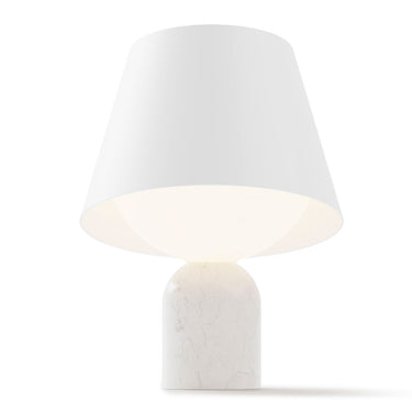 Modern black marble table lamp with warm 2700K LED lighting