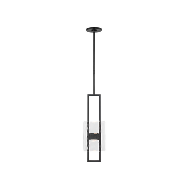 Duelle 19 pendant lamp black finish with clear glass and dimmable LED
