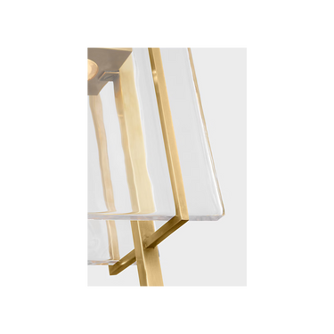Visual Comfort Duelle 28 antique brass pendant light dimmed ambiance