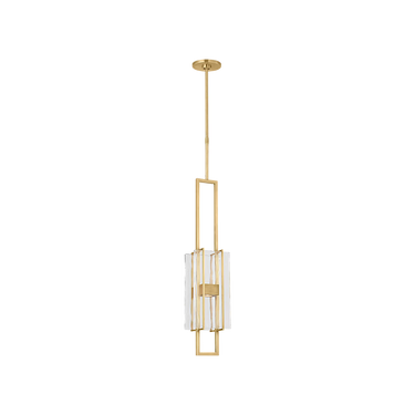 Duelle 28 pendant antique brass finish in luxury hotel interior