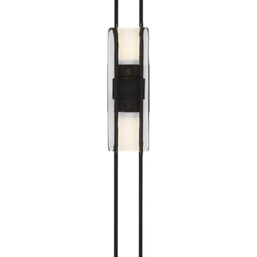 Tall ADA compliant LED wall light with pressed glass diffuser for upscale interiors in Black Finish