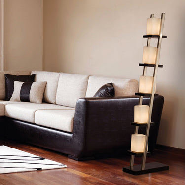 Nova of California Escalier Floor Lamp 61 Espresso Brushed Nickel