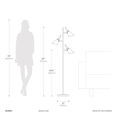 Nova Encinitas 3-Light Tree Floor Lamp, photo 5