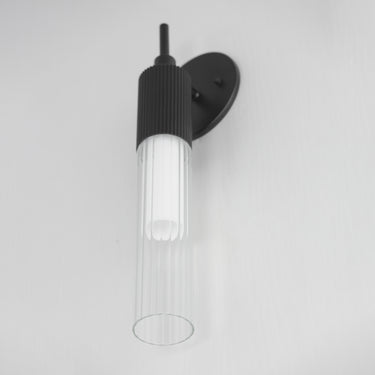 ET2 Reeds fluted reeded glass wall sconce, Black, alternate view