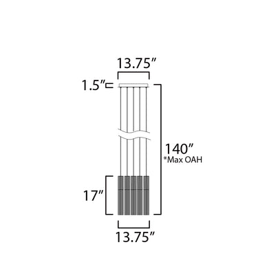 ET2 Reeds 5-Light LED Pendant Black