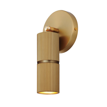 ET2 Reeds fluted aluminum flush mount, Spot Light Gold, front view