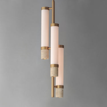 ET2 Travertine 3-Light LED Pendant Travertine/Gold