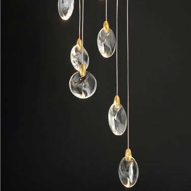ET2 Pebble 12-Light LED Pendant Black/Polished Gold