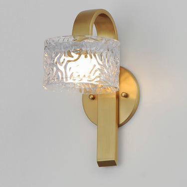 ET2 Elysian rippled glass wall sconce, Natural Aged Brass, alternate view