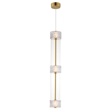 ET2 Elysian 3-Light LED Linear Pendant Natural Aged Brass