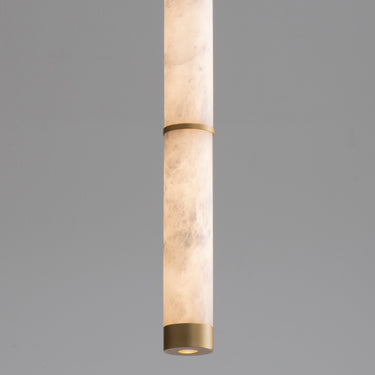 ET2 Aragon 17" LED Pendant White Alabaster/Gold