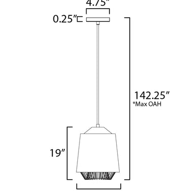 ET2 Phoenix 16" LED Pendant Brick/Black