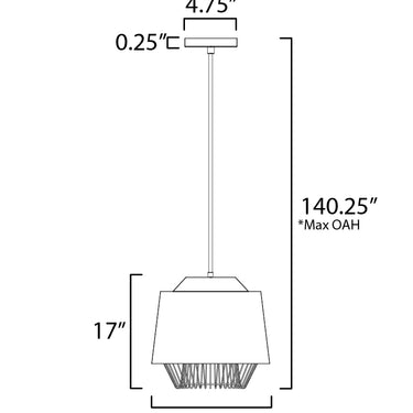 ET2 Phoenix 18.5" LED Pendant Black/Gold