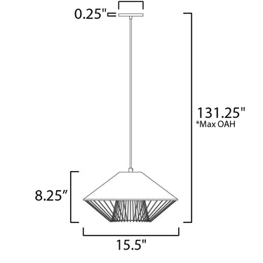 ET2 Phoenix 16" LED Pendant Gray/Black