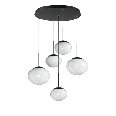 ET2 Nimbus multi-light cloud pendant, 5-Light Black, front view