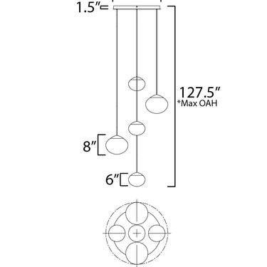 ET2 Nimbus LED 5-Light Pendant Black