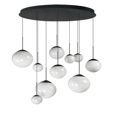 ET2 Nimbus multi-light cloud pendant, 10-Light Black, front view
