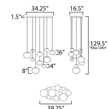 ET2 Nimbus LED 10-Light Pendant Black