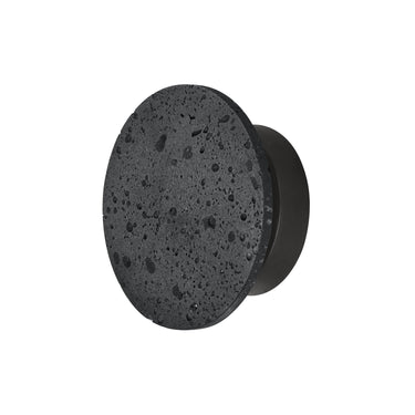 ET2 Discus backlit stone outdoor wall light, 7 in Lava / Gunmetal, front view
