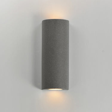 ET2 Pilar 2-Light LED Outdoor Wall Sconce Cylinder Greystone