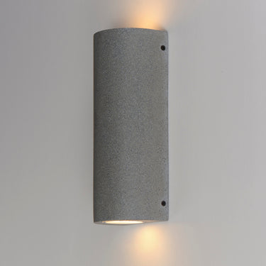 ET2 Pilar 2-Light LED Outdoor Wall Sconce Cylinder Greystone