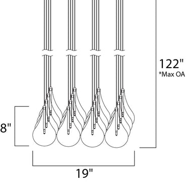 ET2 Larmes 16-Light Pendant Polished Chrome