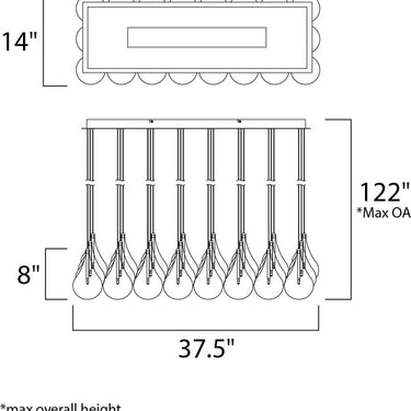 ET2 Larmes 24-Light Pendant Polished Chrome