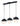 ET2 Half Moon 3-Light pendant, Black, three spheres at stepped heights under a black linear canopy, front view