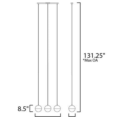 ET2 Half Moon 3-Light LED Pendant Black
