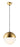 ET2 Half Moon glass globe pendant, Metallic Gold, front view