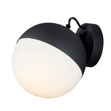 ET2 Half Moon satin glass dome wall sconce, Black, front view