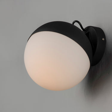 ET2 Half Moon satin glass dome wall sconce, Black, alternate view