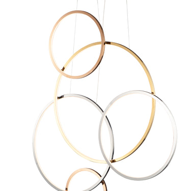 ET2 Union multi-light ring pendant, 39.5 x 4.75 in Multi-Plated, front view