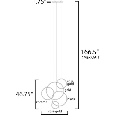 ET2 Union LED 5-Light Pendant Multi-Plated