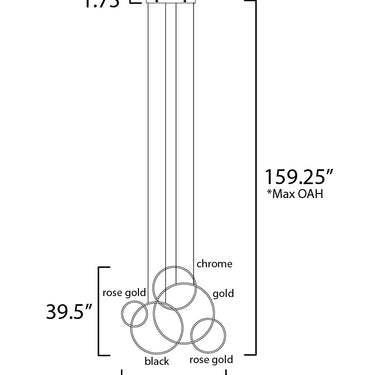 ET2 Union LED 5-Light Pendant Multi-Plated