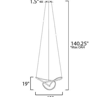 ET2 Perpetual 46" LED Pendant Black Chrome
