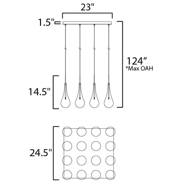 ET2 Larmes 16-Light LED Pendant Polished Chrome