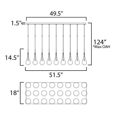 ET2 Larmes 24-Light LED Pendant Polished Chrome