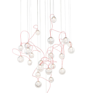 ET2 Bobble multi-light sphere pendant, 24-Light Polished Chrome, front view