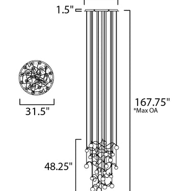 ET2 Bobble 24-Light LED Pendant Polished Chrome