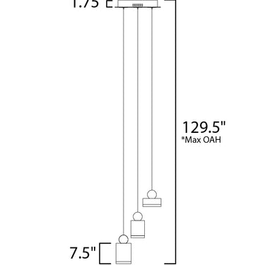 ET2 Nob 3-Light LED Pendant Black/Gold