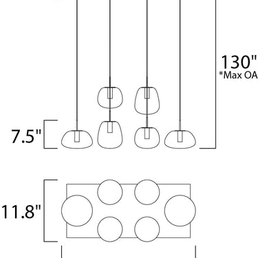 ET2 Puffs 6-Light LED Pendant White