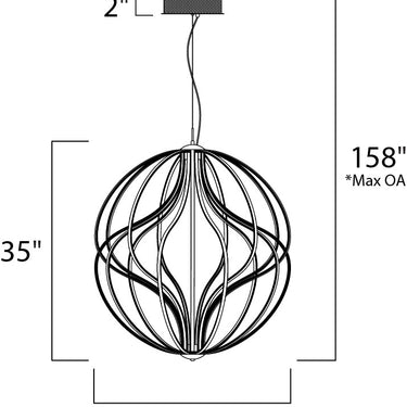 ET2 Aura 31" LED Pendant Black