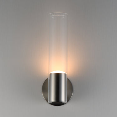 ET2 Highball Clear LED Wall Sconce Satin Nickel