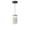 ET2 Highball 8.5 in cylinder pendant, Black canopy with Translucent Frost glass, front view