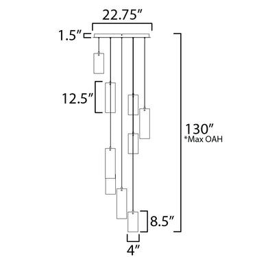 ET2 Highball Smoke 9-Light LED Pendant Gunmetal