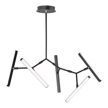ET2 Robotica multi-light arm pendant, 5-Light Black, front view