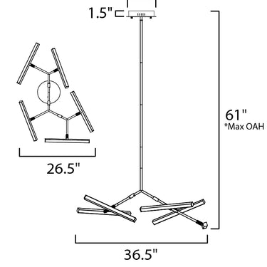 ET2 Robotica 5-Light LED Pendant Black