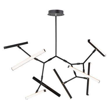ET2 Robotica multi-light arm pendant, 7-Light Black, front view